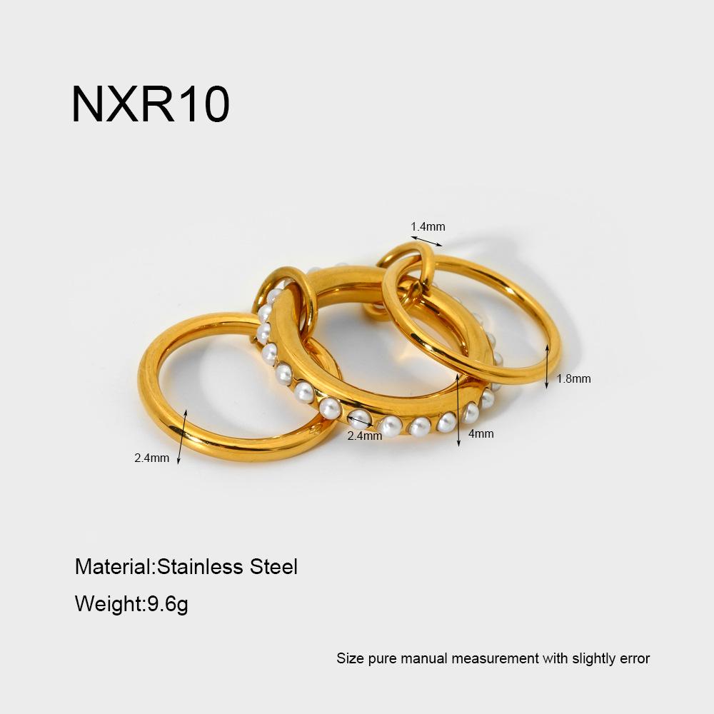 18K Gold-Plated Stainless Steel Ring with Zirconia Chain - Waterproof, High-End Jewelry for Women