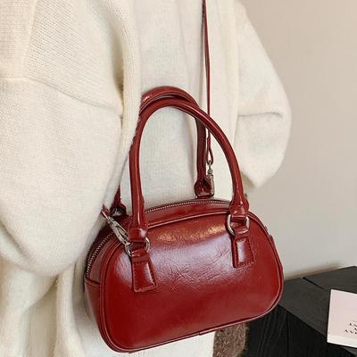 Rote Tasche Damen Tide Tragbare Bowlingtasche Umhängetasche Kleine quadratische Tasche