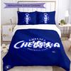 Chelsea FC Pattern Printed 3PCS Bedding Set Soft Skin-Friendly Washable Duvet Cover & Pillowcases Set All Season Bedroom