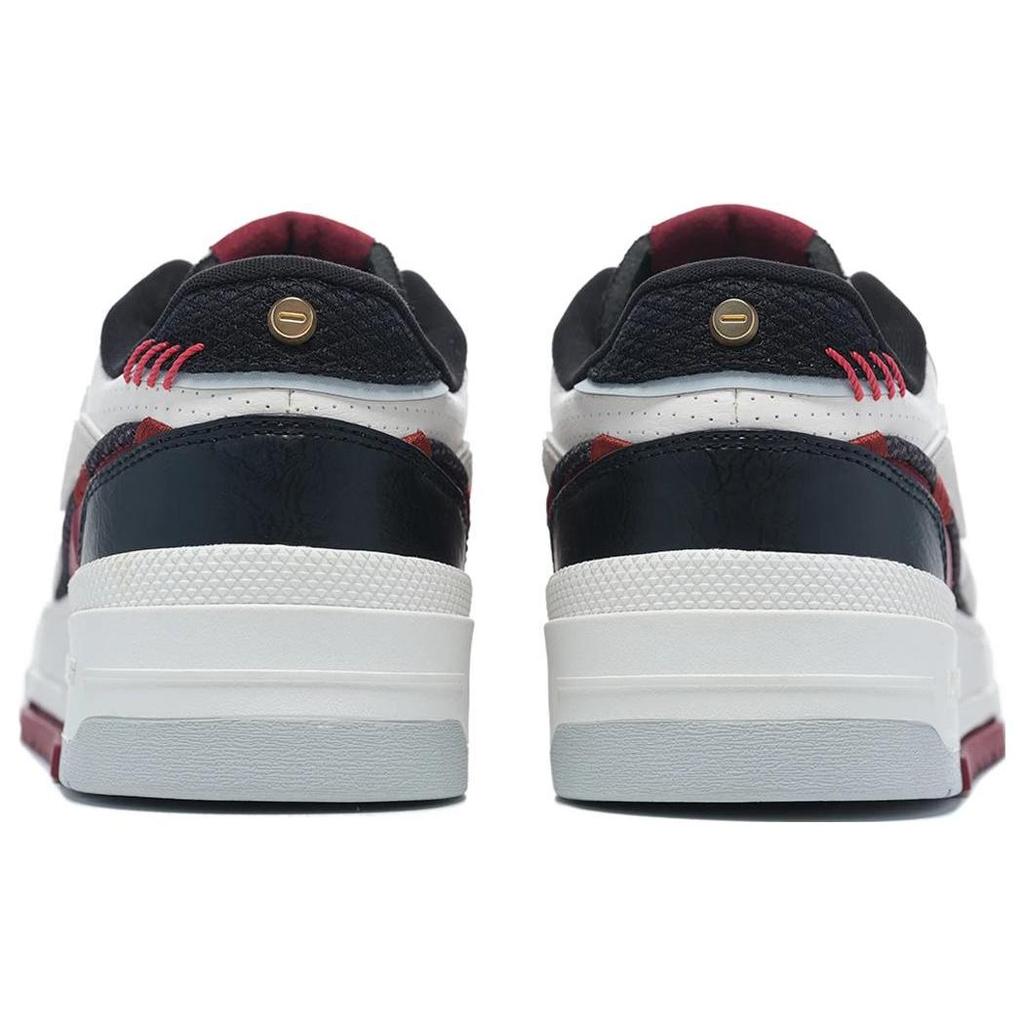 Li Ning 001 BTC Prm Abrasion Resistant Breathable Low top Skateboard Shoes Men's White Red AGCT003-3