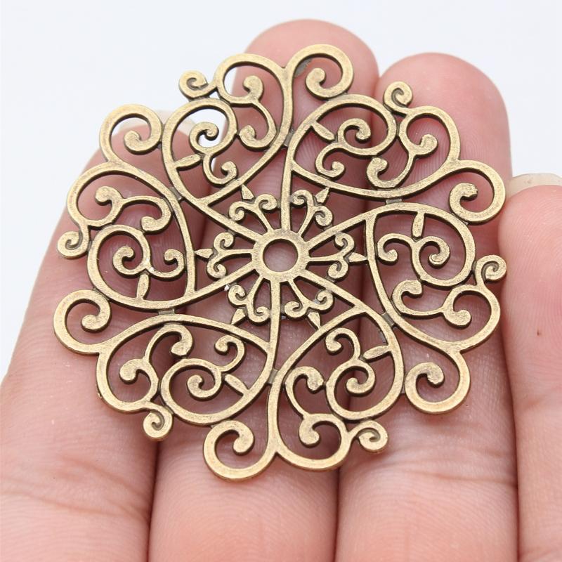 55X52Mm 5 Colors Mandala Pattern Charms Metal Pendant Diy Handmade Craft Jewelry Making Accessories