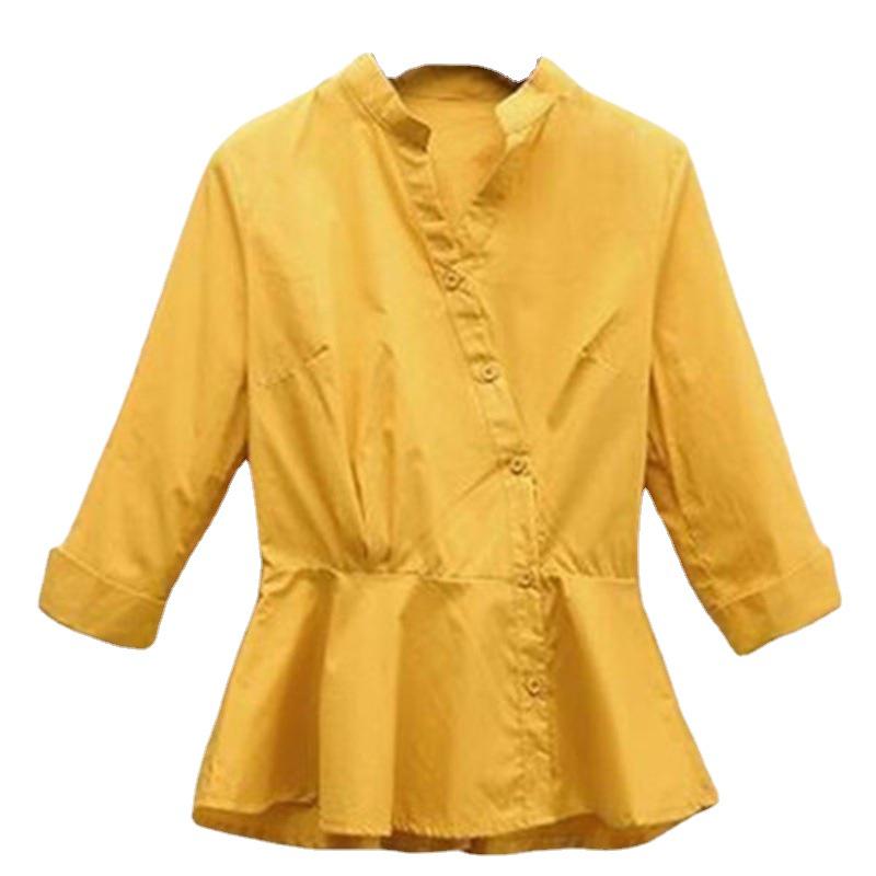 Women's White Shirt 2025: Spring/Autumn Korean Style, Waist-Slimming, Chic Design