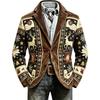 Heren Corduroy Business Casual Pakjas met Kerstprint voor Feestdagen