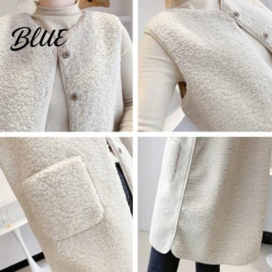 Women Polyester Vest Lady Jacket V-Neck Button Sleeveless Coat Stylish Casual Beautiful Closure with Pocket