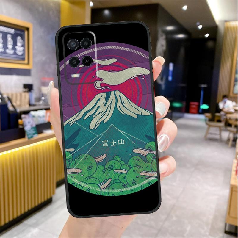 Japanese art Mount Fuji Case For Oppo A96 A76 A16 A17 A18 A60 A80 A40 A38 A58 A78 A98 A94 A74 A54 A15 A57 A77 A5 Pro