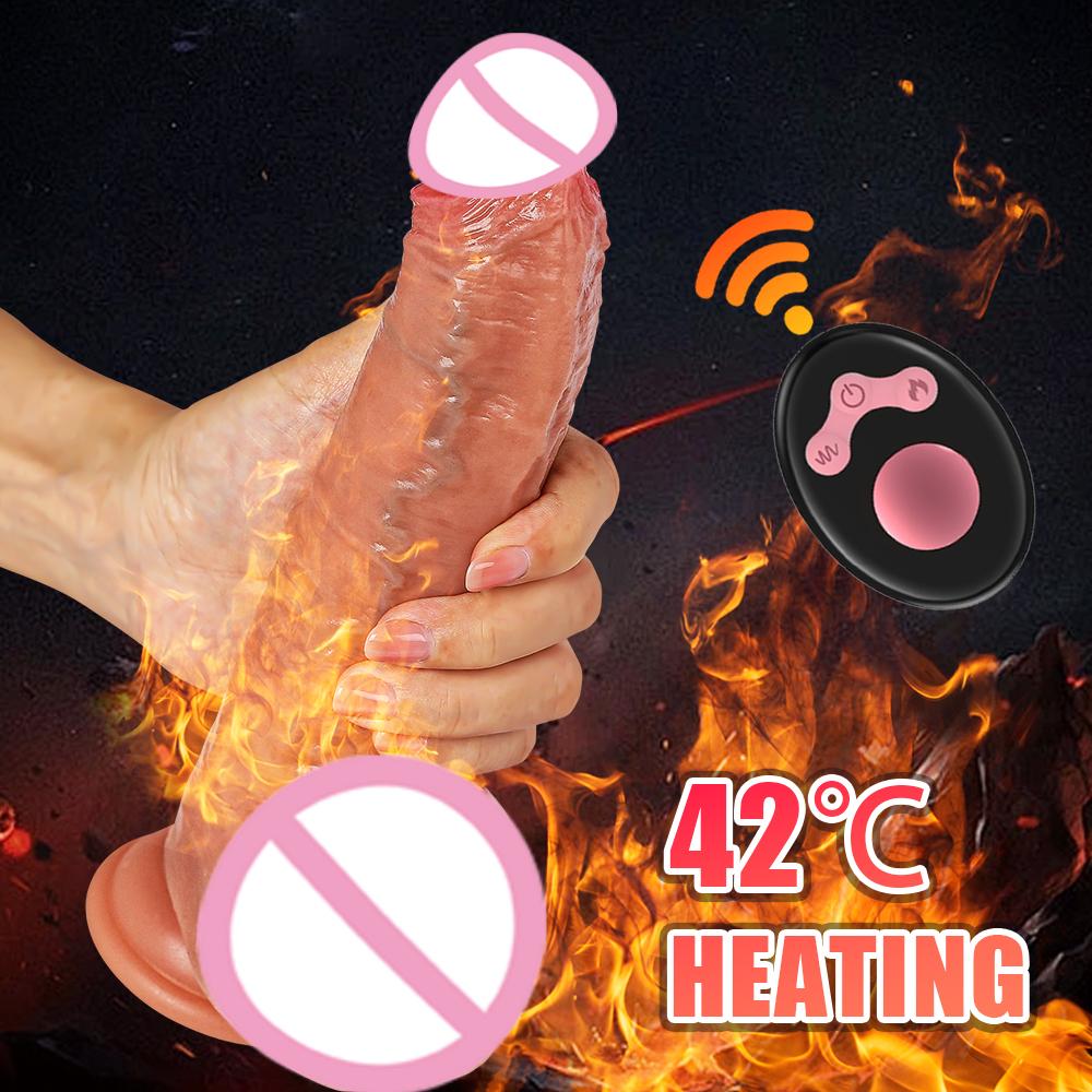 New Feature Realistic Dildo Vibrator Women Masturbation Telescopic Heating Penis  G-Spot Vagina Anal Vibro Gode Adult Sex Toy 18
