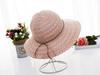 Summer Foldable Cotton Beach Bow Sun Hats For Women Fashion Floppy Elegant Beach Visor Hat Ladies Lace Hollow Straw Hat