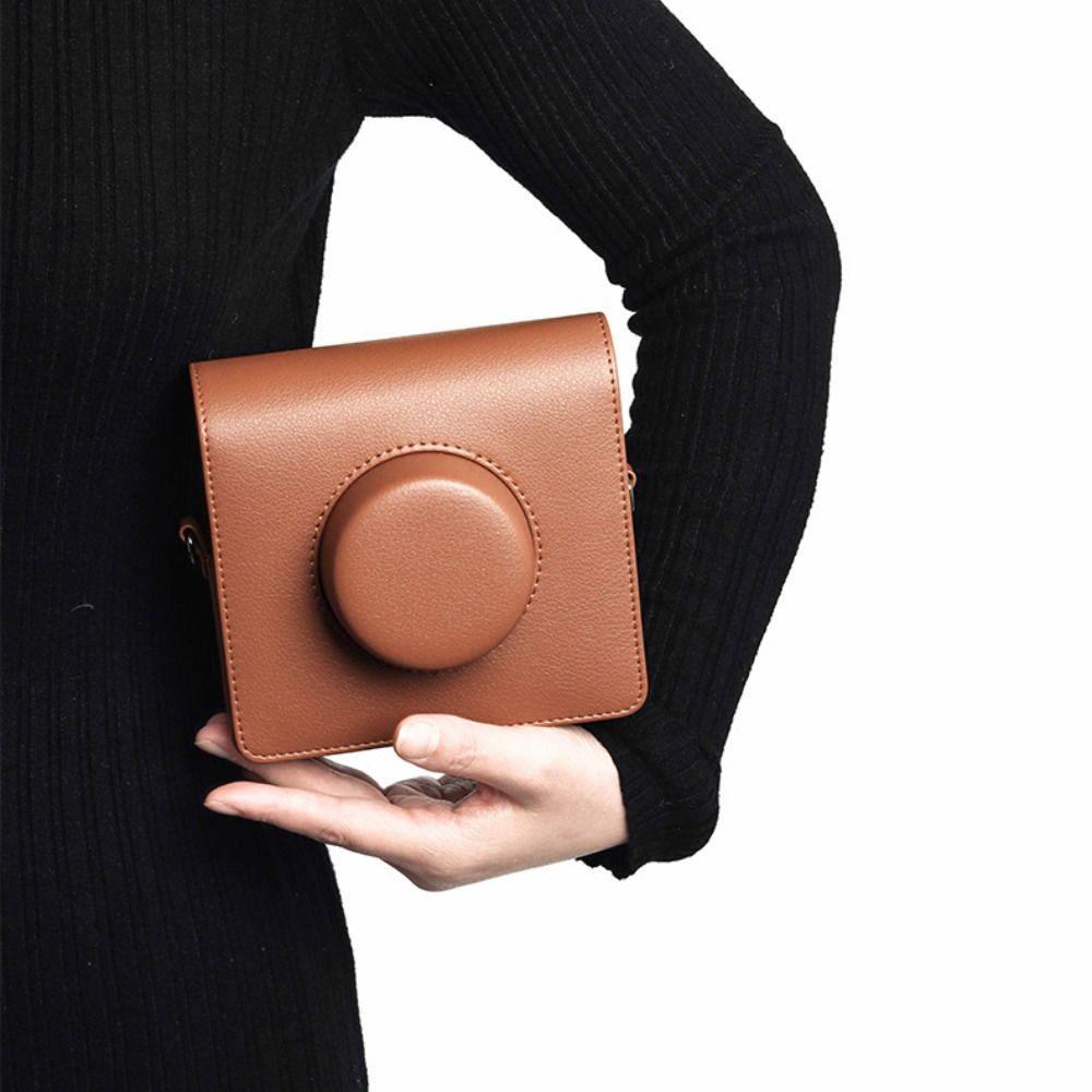 PU Leather Instant Camera Case Anti Scratch Storage Bag for Fujifilm Instax WIDE EVO Travel