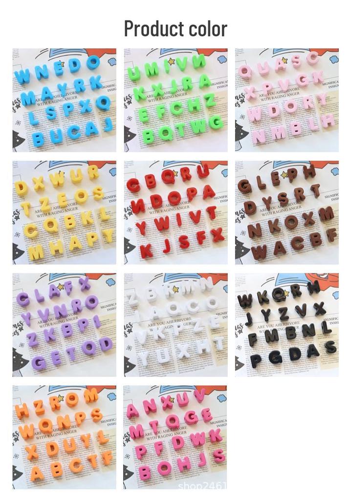 Colorful 26-Piece English Letter Beads for DIY Jewelry & Phone Chain Accessories