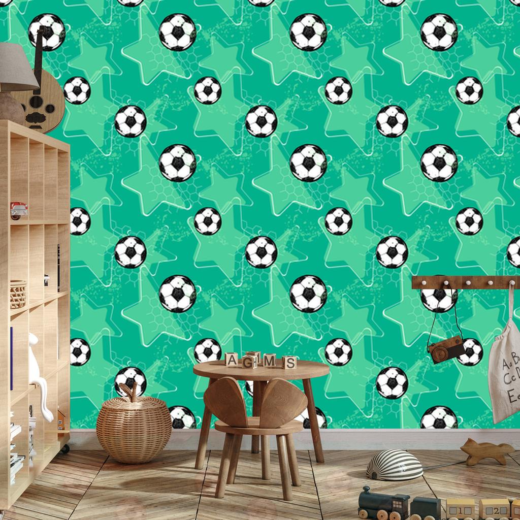 Soccer Balls In Front of the Stars Wallpaper for Living Room and Bedroom 50x1000