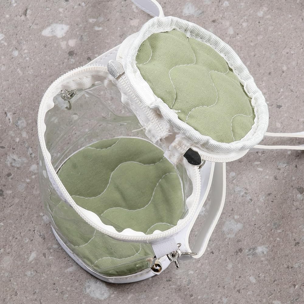 Fuji Boeki Plush Toy Bag Green 10.5x9x16.5cm Storage Clear Bag for Merchandise Collection