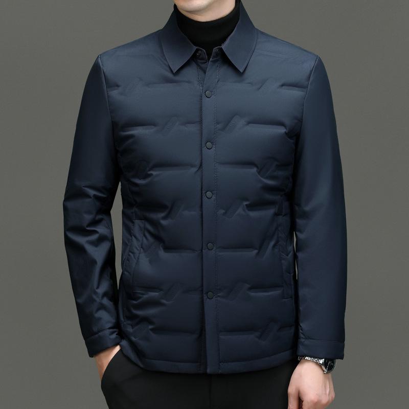 Men s Lightweight Shirt-Style Down Jacket - 2025 Autumn/Winter Business Casual Coat 3XL
