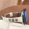 Star Rivet Lychee Leather Bracelet For Apple Watch Band S11/10/9/8/7/6/Ultra iWatch Strap 49/46/45/44/42/41/40/38mm Slim Stylish