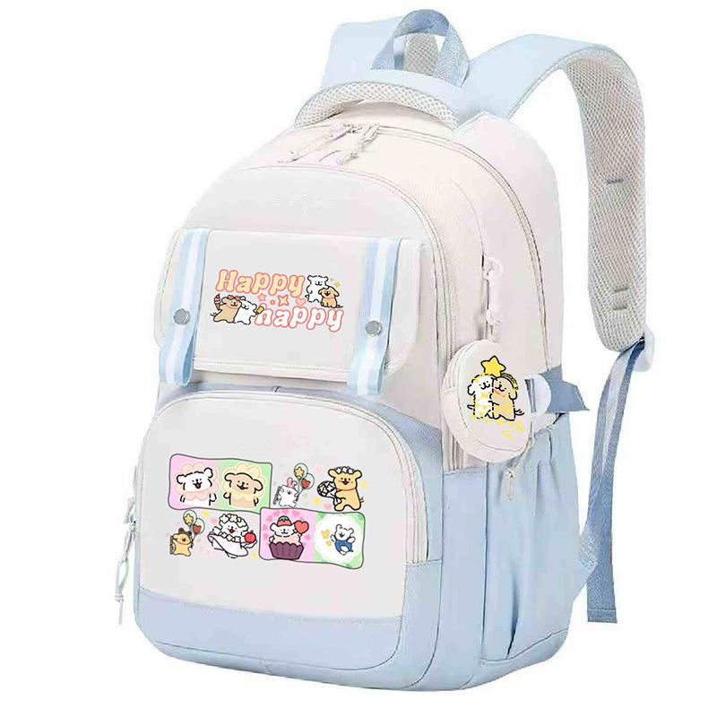 Line puppy cute college style schoolbag large capacity foreign trade campus junior high school students versatile children's backpack