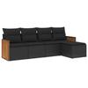 VidaXL Salon de Jardin avec Coussins 5 pcs, Canapés de Terrasse, Ensemble de Meubles de Patio, Mobilier d'Extérieur, Noir 3227595