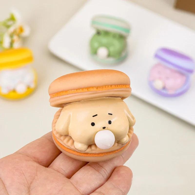 Creative Cute Animal Spit Bubble Burger Stress Relief Pinch Toys Office Funny Vent Toys Desktop Decorative Ornaments