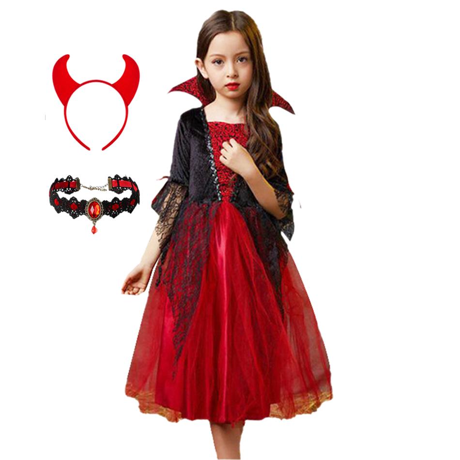 Costume Maillé Mariée Fantôme Filles Halloween Robe Princesse Filles Costume de Spectacle Vêtements de Soirée Noirs 130cm black