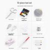Portable 10-Piece Sewing Kit with Thread and Needle Box for Home and Travel