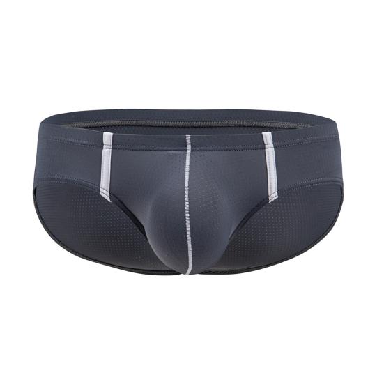 Men Briefs Sexy Low-rise U-Convex Soft Breathable Mesh Panties Patchwork Color Slim Fit Elastic Underwear Daily Wear