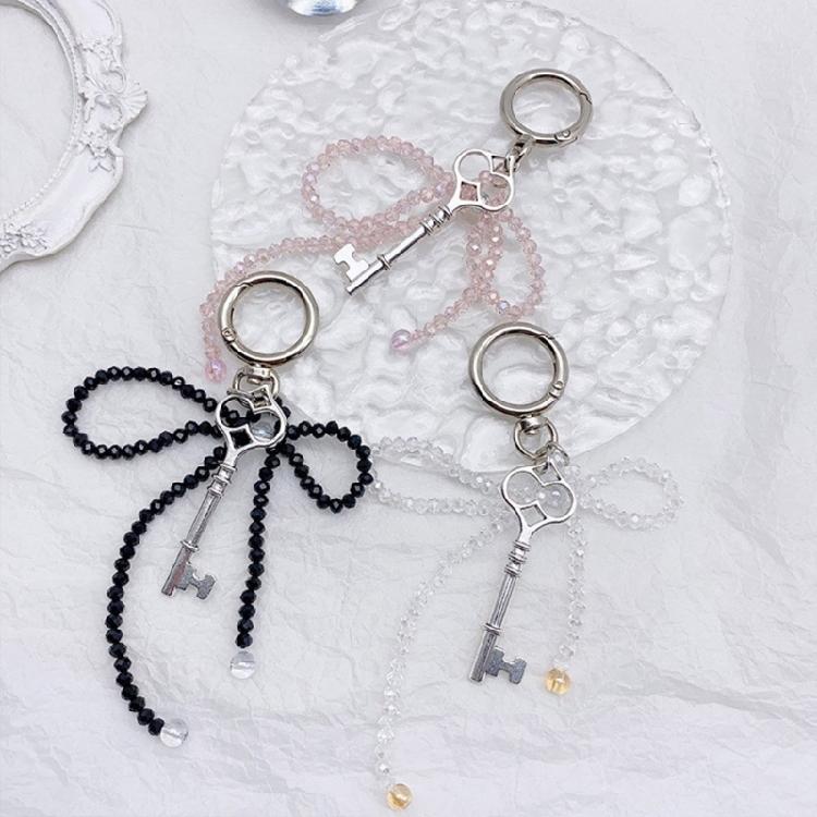 Fashionable Beaded Butterfly Pendant Phone Chain Keyring Phones Charm Keychain