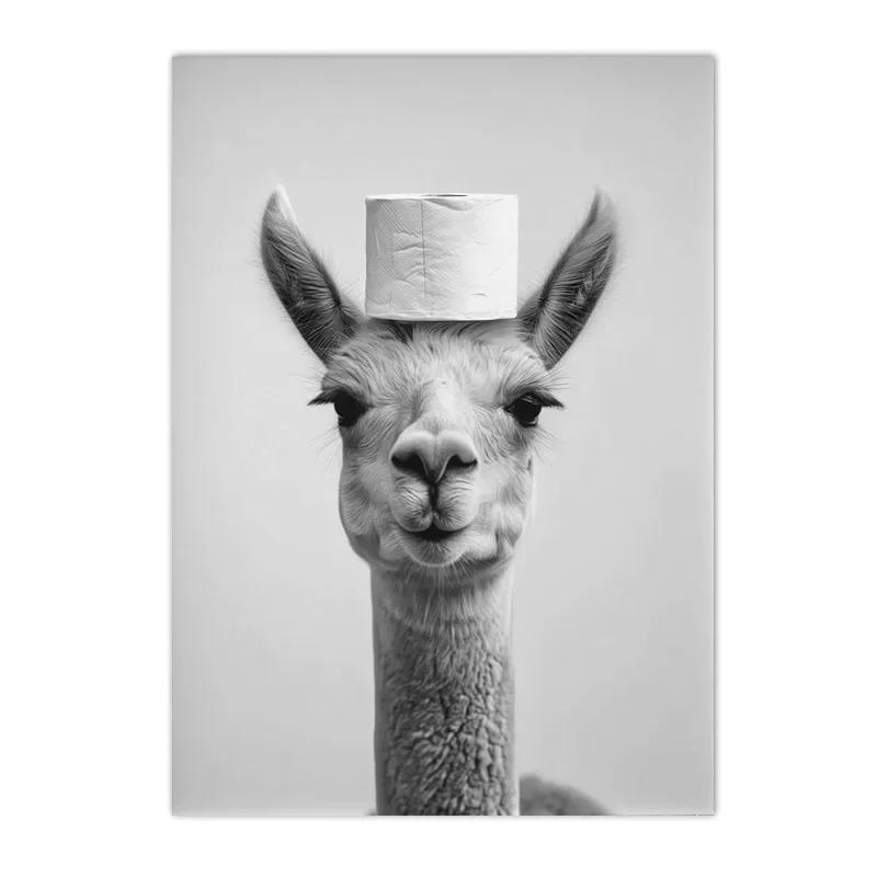 Black and White Otter Squirrel Canvas Painting Poster Prints Nordic Wall Art Home Decor Bathroom Animal Art