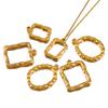 2pcs Geometric Figure Hollow Ring Stainless Steel Charm Pendant Minimalist Style For DIY Necklace Earrings Accessories Materials