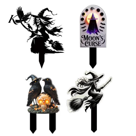 Easy Install Ground Stakes Halloween Stake Garden Art, Decorative Acrylic Yard Sculpture, Waterproof Seasonal Decor Sign, Weather Resistant