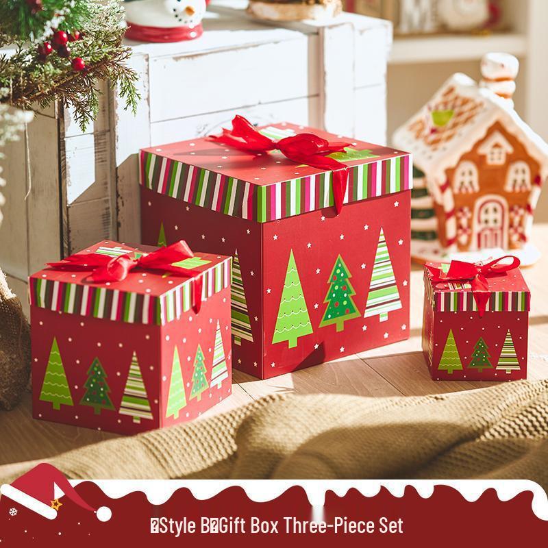 Santa Claus Figurine Christmas Eve Gift Box for Window Decor