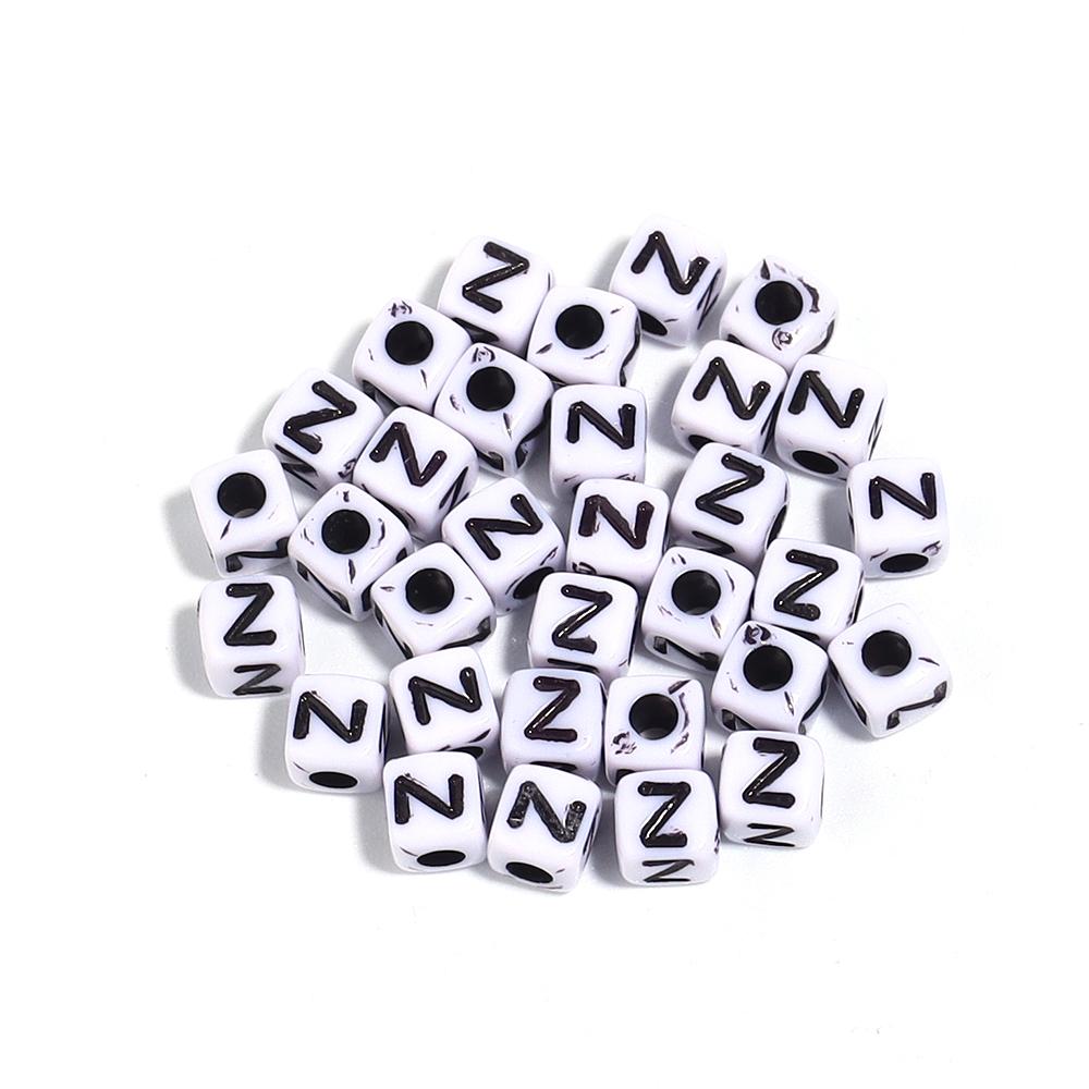 50-100Pcs White Square Acrylic Letter Beads A- Z Cube Loose Spacer Beads Alphabet Beads DIY Bracelet Jewelry Making Accessories