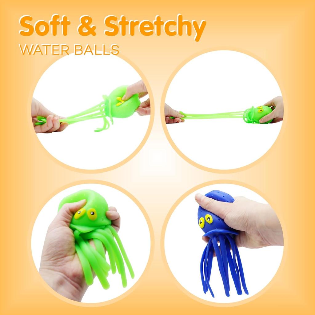 Octopus Water Balls Pool Toys for Kids Sensory Octopus Water Bomb Splash Balls Toddler Bath Toy Swimming Pool Floating Swim Toys