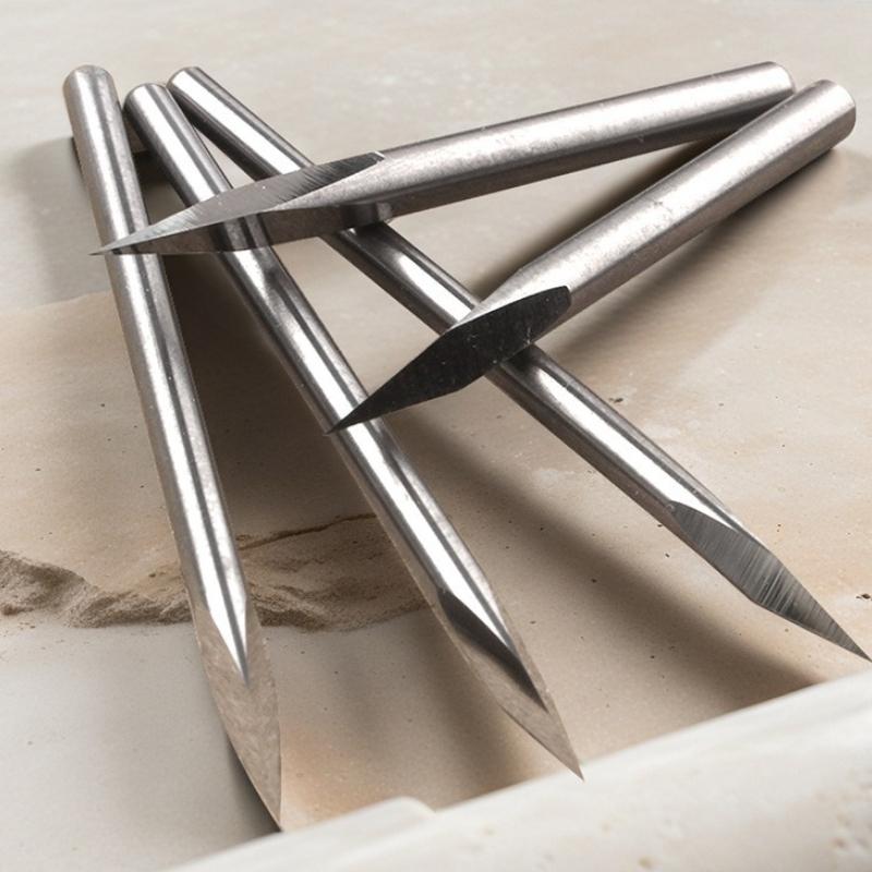3-Sided Sharp Tungsten Steel Engraving Tool, 2.35mm Shank CNC Carving Knife for Relief, Mold Marking, Precision Engraving