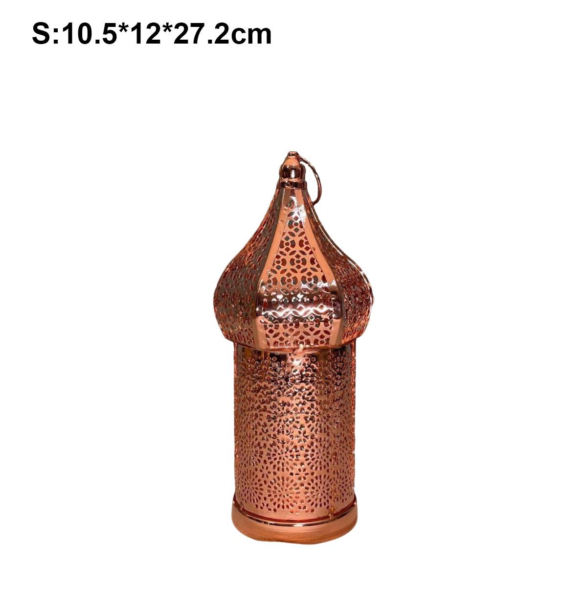 Moroccan Golden Hollow Carved Iron Lantern String Light With Lantern Charm Decorative Led Lantern Large Gold Moroccan Lanterns
