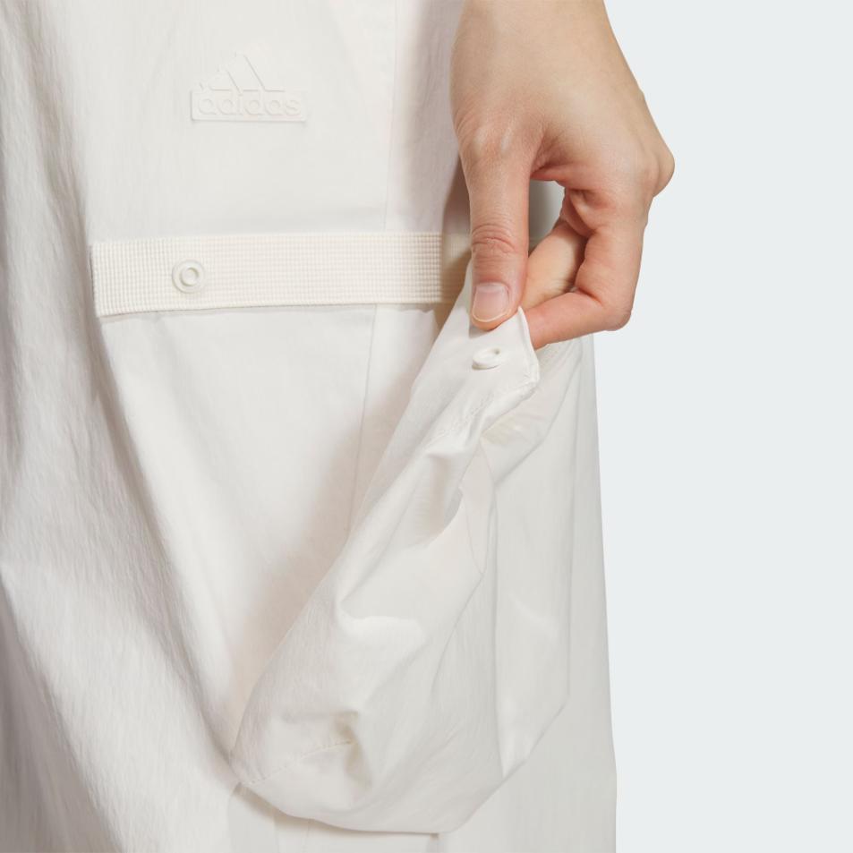 Adidas Future Style Woven Pants Solid Color Cargo Pocket Loose Woven Sports Pants Women Pants Pink White JD9901