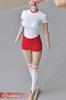 2022 Latest Design for Figure High School Girl Beautiful Gymnastics Clothes and Stockings White Red Tight Waist Type and Head Not [TOYBARJAPAN] 1/6