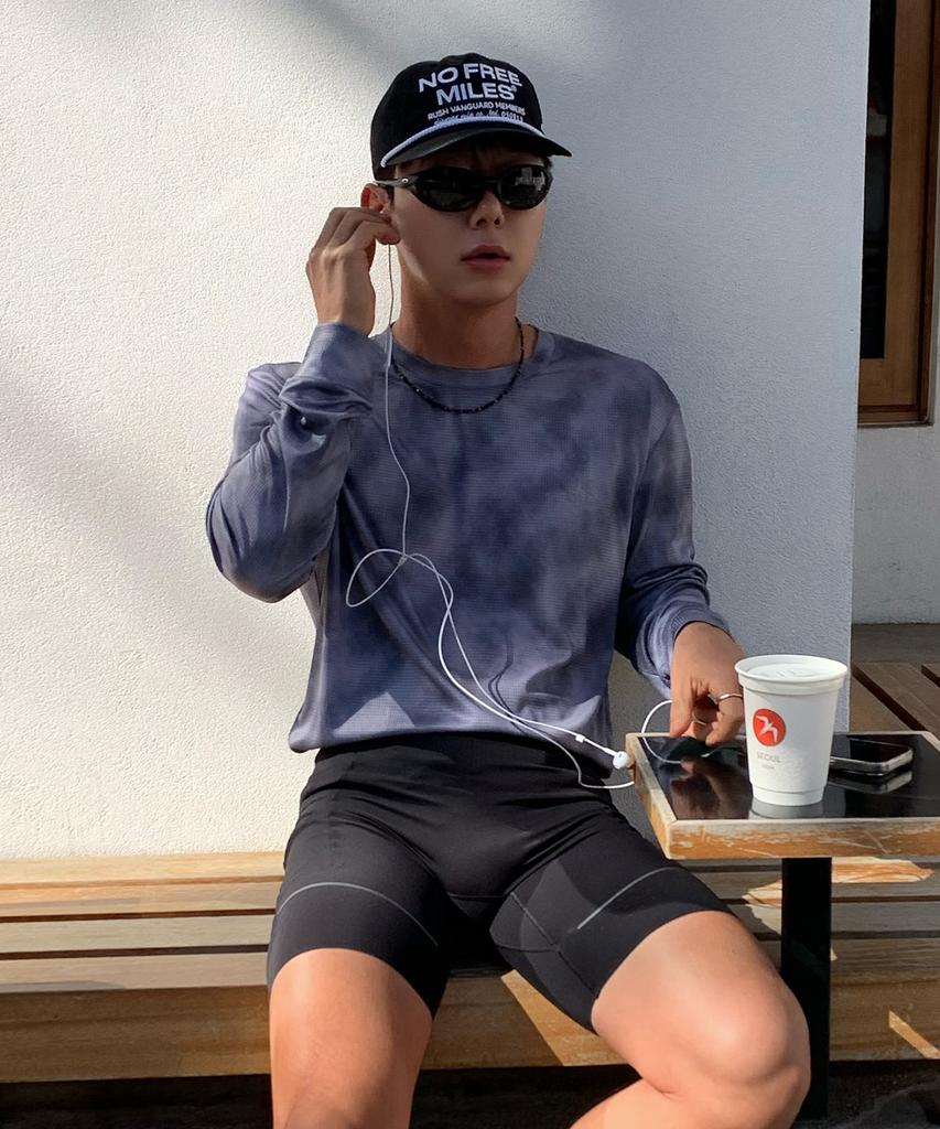 RRIG Uni Tie-Dye Grid Mesh Long Sleeve T-Shirt_Gr R1Ts2103