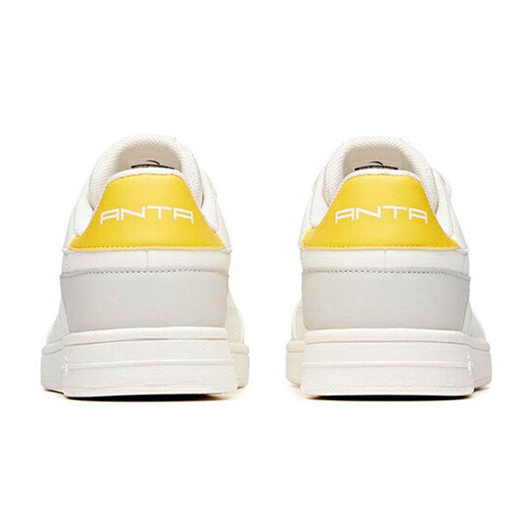 Anta Lifestyle Series Non-Slip Lightweight Shock Absorbing Low-Top Skate Shoes Men Sneakers White Gray 912038031R-4