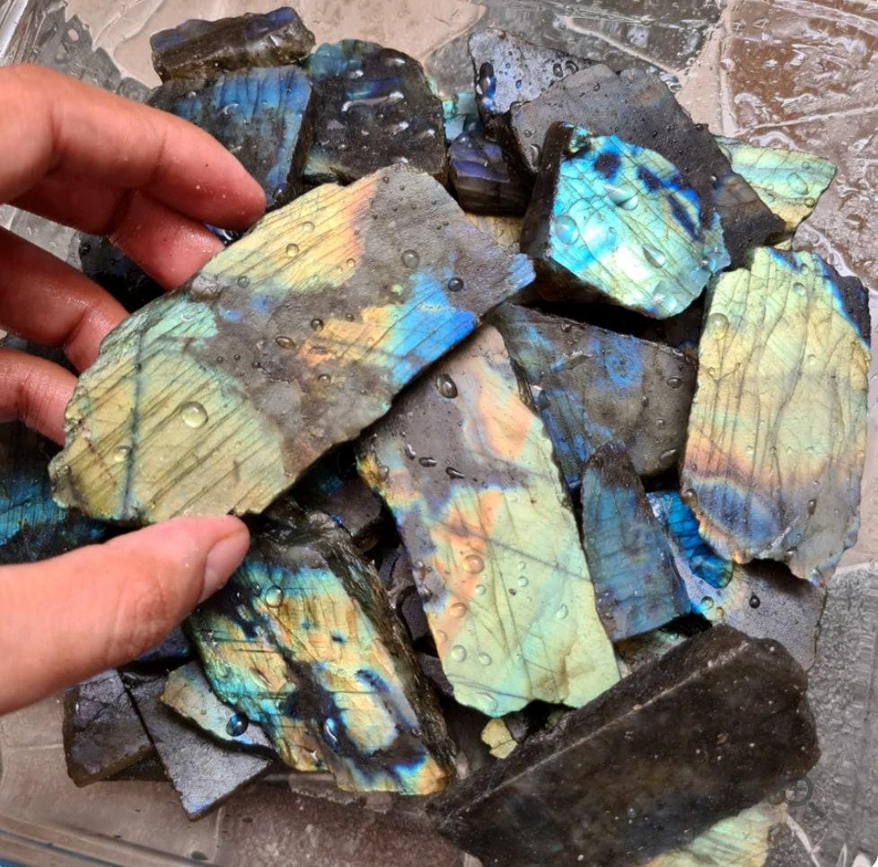 Natural Multi Flashy Labradorite Slab Raw, Healing Gemstone Lot, Labradorite Gemstone Slab.