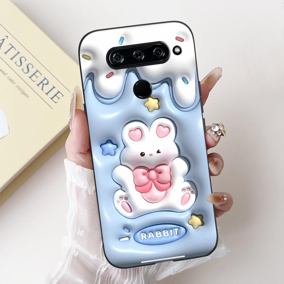 For LG V40 V50 ThinQ Case V50S ThinQ Cute Cartoon Cat Luxury Cool Shockproof Silicone Back Cover For LG V50S ThinQ 5G Phone Case