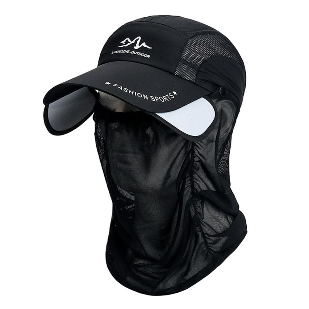 

Sunblock Cap Removable Sunshade Baseball Cap Quick Dry Mesh Sun Hat with Neck Flap for Men Women Fishing Hiking Beach чёрный