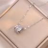 Titanium Steel Tassel Necklace with Diamond Inlay and Shiny Slim Waist Design for Women