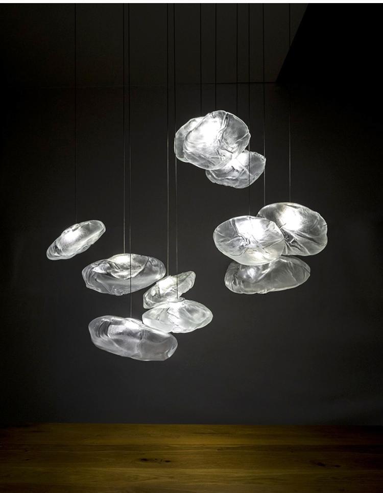 Postmodern Light Luxury Creative Hotel Restaurant Bar Counter Duplex Staircase Decorative Glass Chandelier