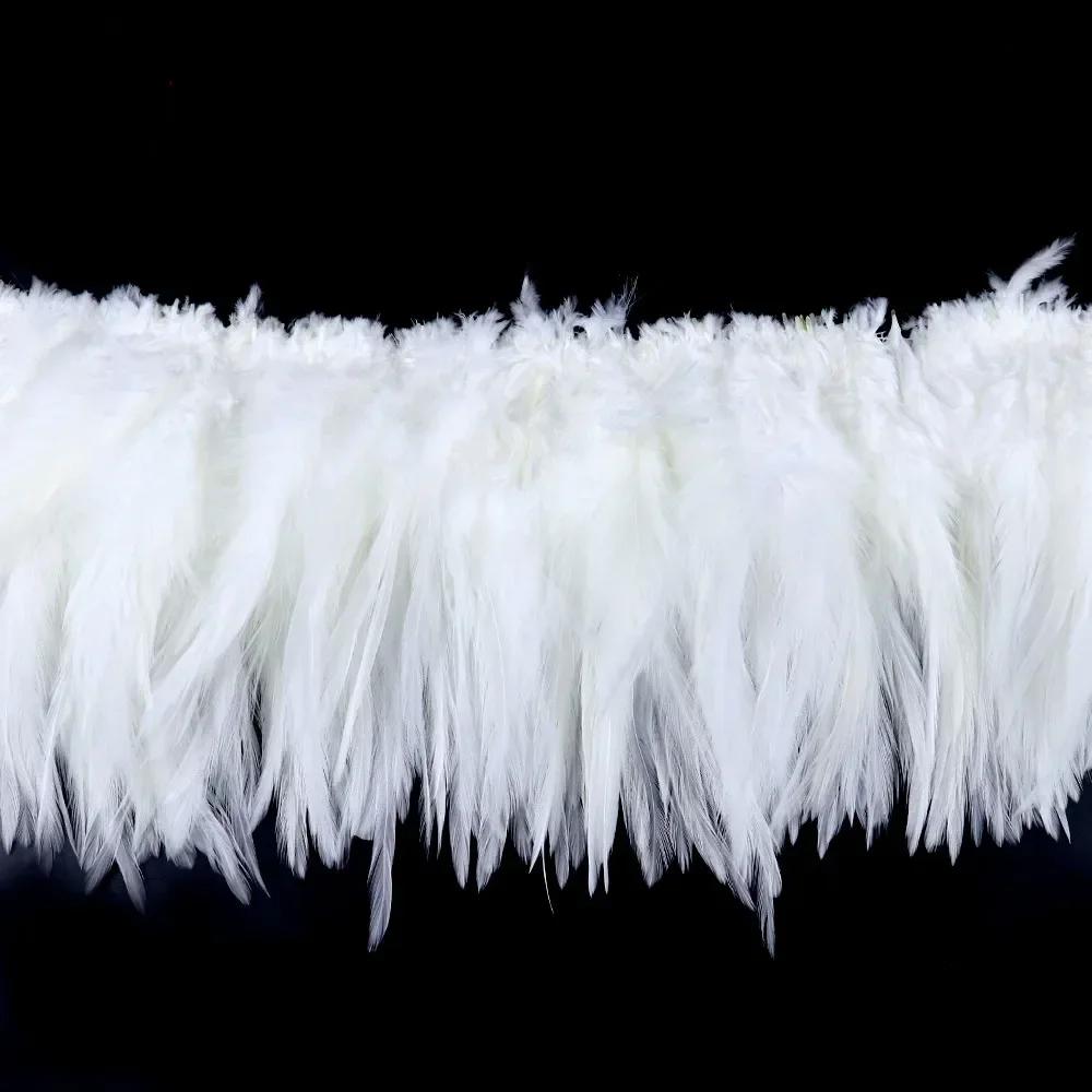 800-1000 PCS/Lot White Rooster Feathers Trim 4-8" Chicken Feather Strip Natural Feather Plumes Jewelry Costume Hat Party Decor