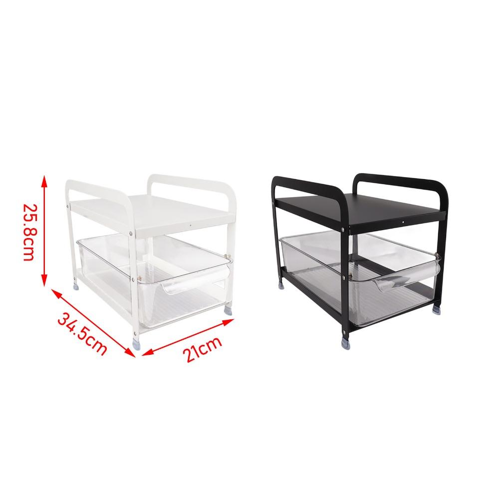 PET Clear Drawer Under Counter Organizer Anti Slip Foot Pull Out Drawer Basket for Kitchen Cabinet