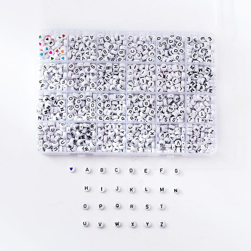 DIY Acrylic Letter Bead Bracelet Kit With 24-Grid 28-Grid Alphabet Beads Handmade Jewelry Crafting