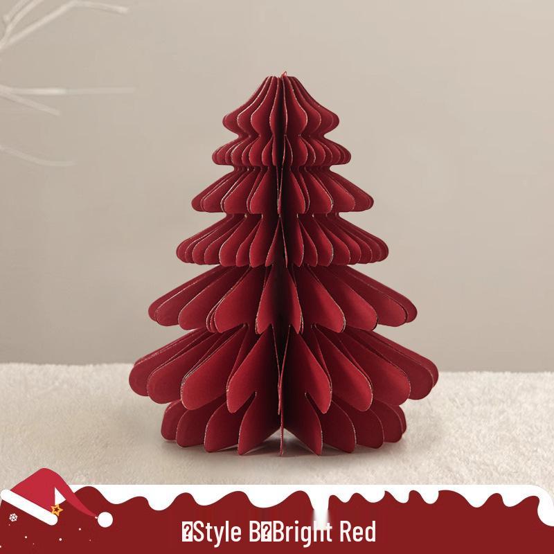 DIY Mini Cross-Border Christmas Tree Ornaments - Paper Folding Net Red Style Decor