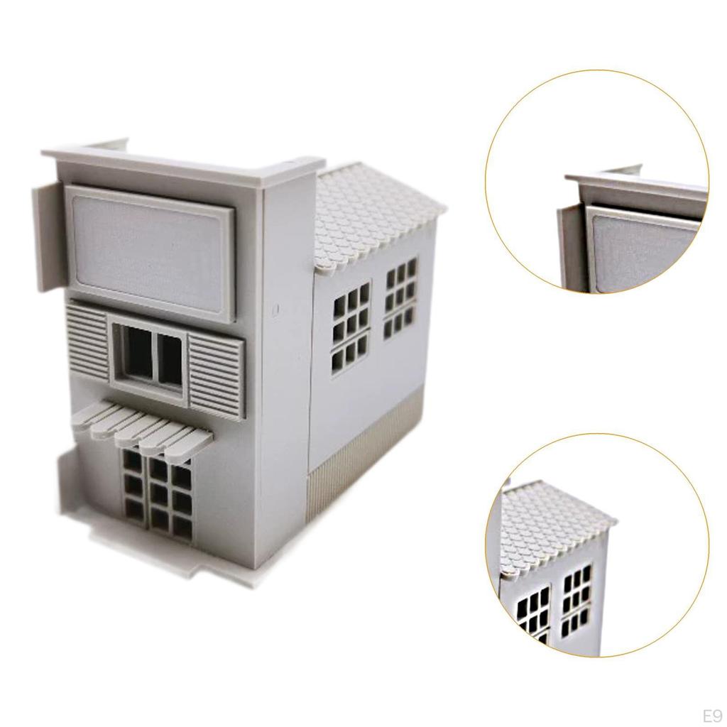 1/64 Building Model Assembled Model, Landscape Residential Modern House Architecture Scene for Sand