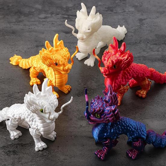 3D Printed Kirin Ornament Flexible Articulated Qilin Model with Movable Joints Small Kirin Fidget Toy