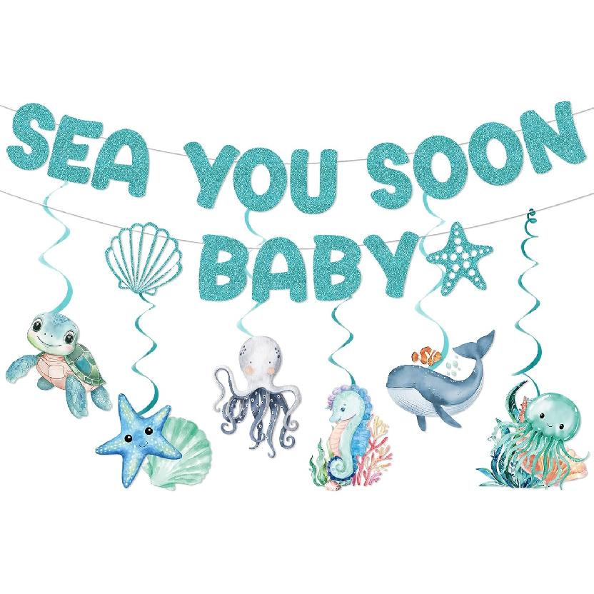 Sea You Soon Baby Shower Decorations - Under The Sea Baby Shower Decorations Sea You Soon Baby Banner