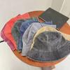 Hip Hop Solid Color Bucket Hat Wide Edge Washed Denim Fisherman Hat Foldable Thin Boonie Hat Summer Season