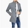 New Men's Thickened Stand Collar Wool Blended Jacket Casual Woolen Outerwear for Cross-border